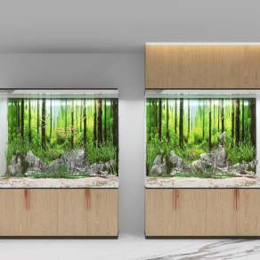 现代鱼缸石头水族箱3D模型下载